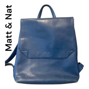 Matt & Nat Volta Vegan Leather Denim Blue Backpack